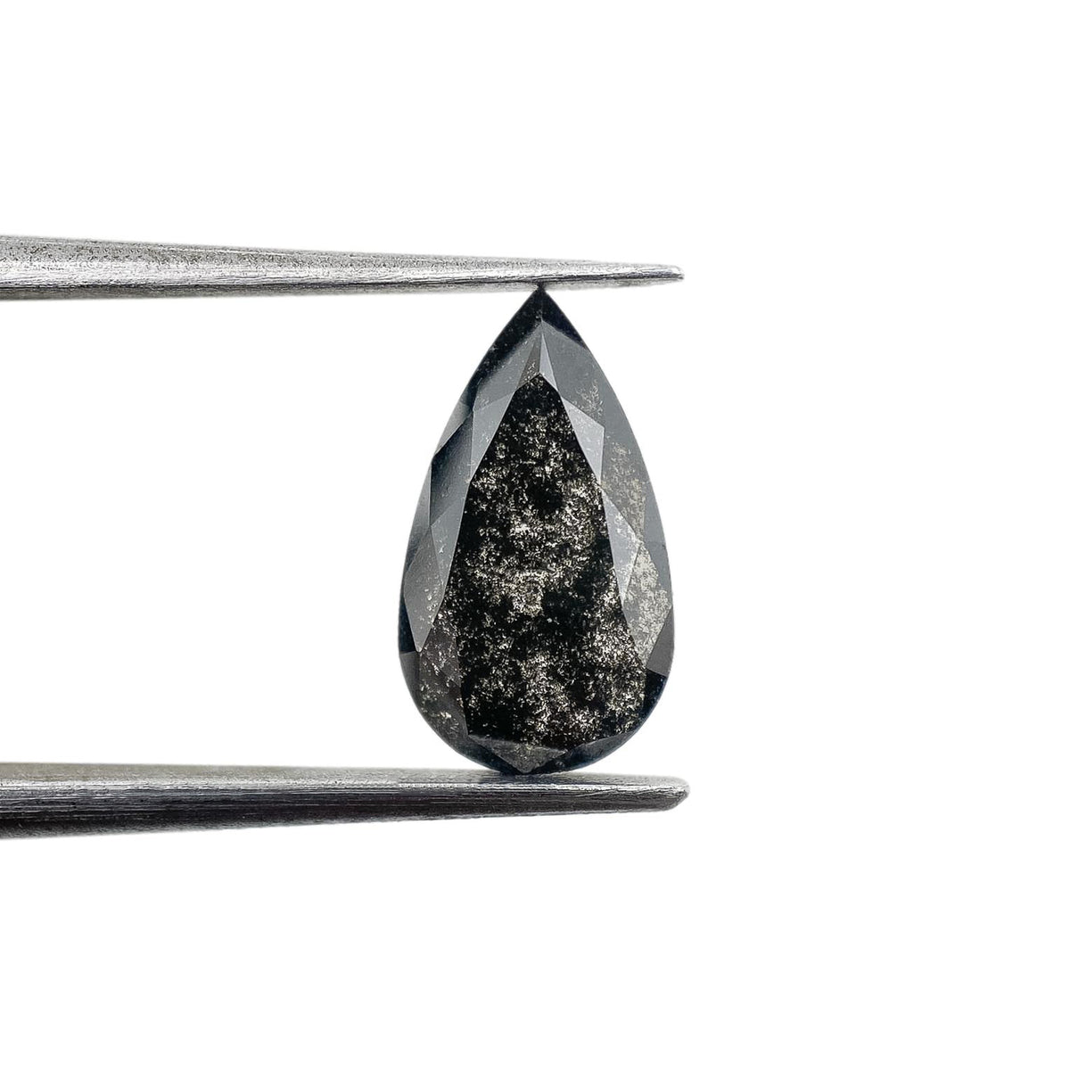 1.39ct | Salt & Pepper Pear Shape Rose Cut Lab Diamond