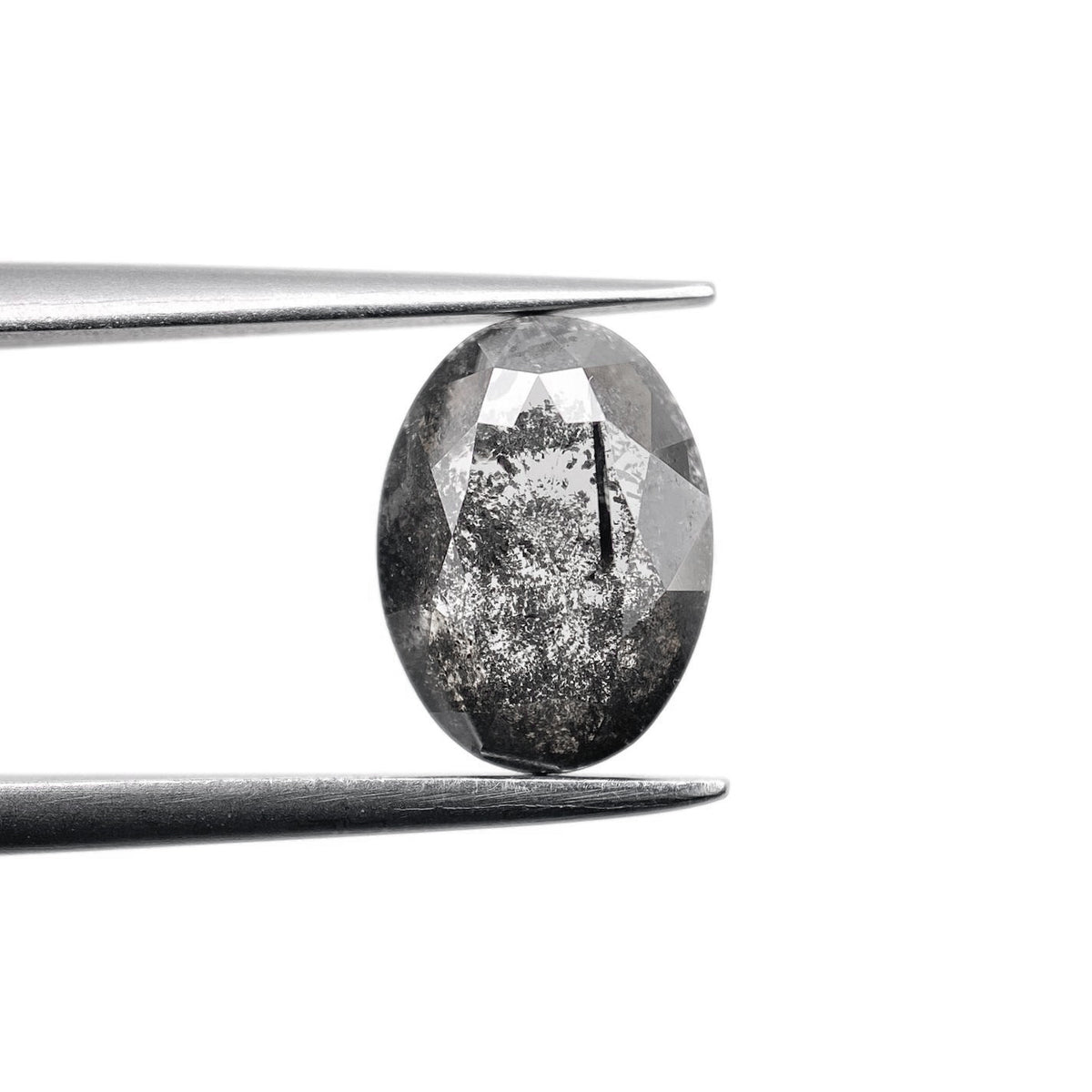 1.97ct | Salt &amp; Pepper Oval Shape Rose Cut Lab Diamond