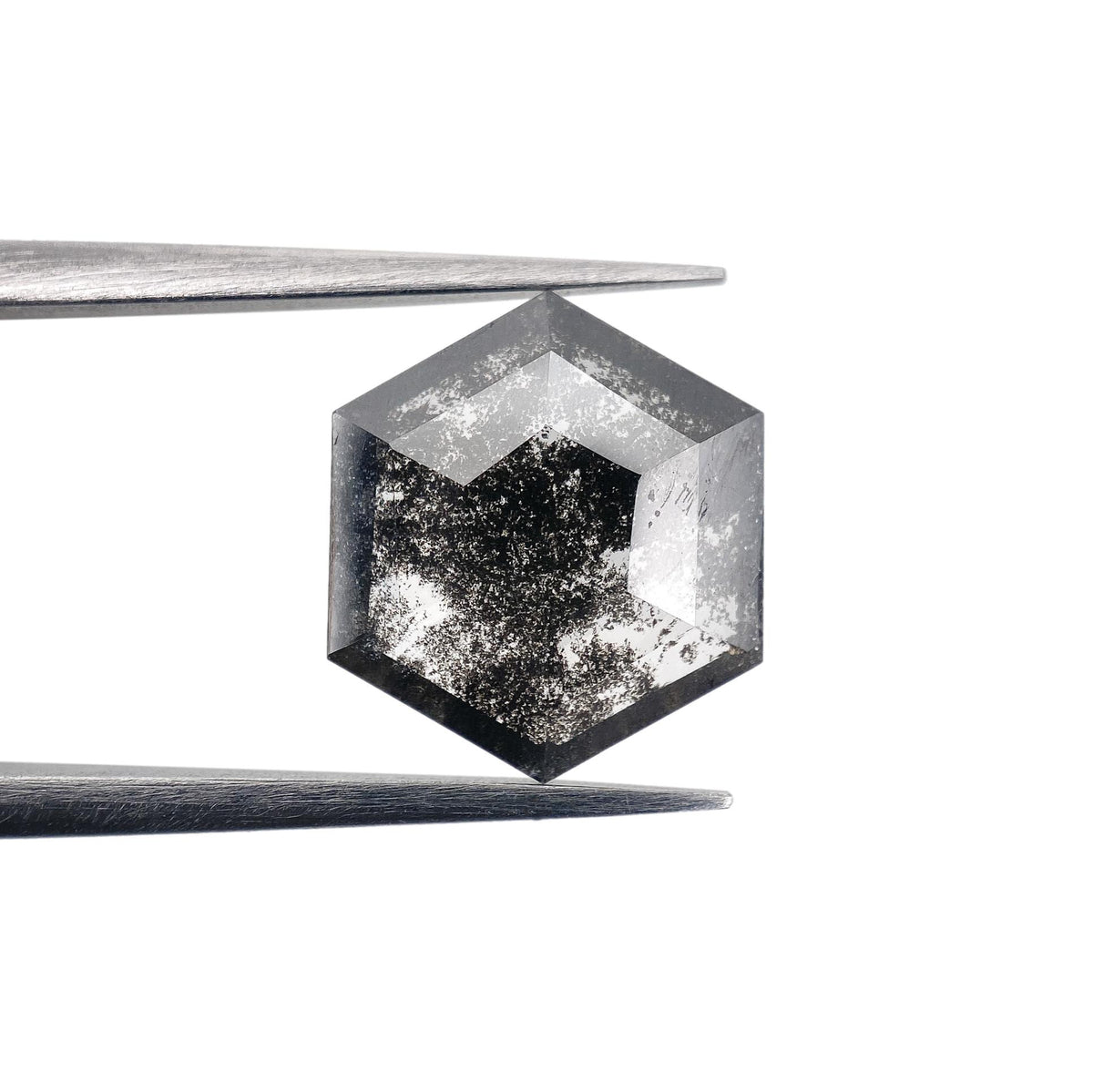2.47ct | Salt & Pepper Hexagon Shape Step Cut Lab Diamond