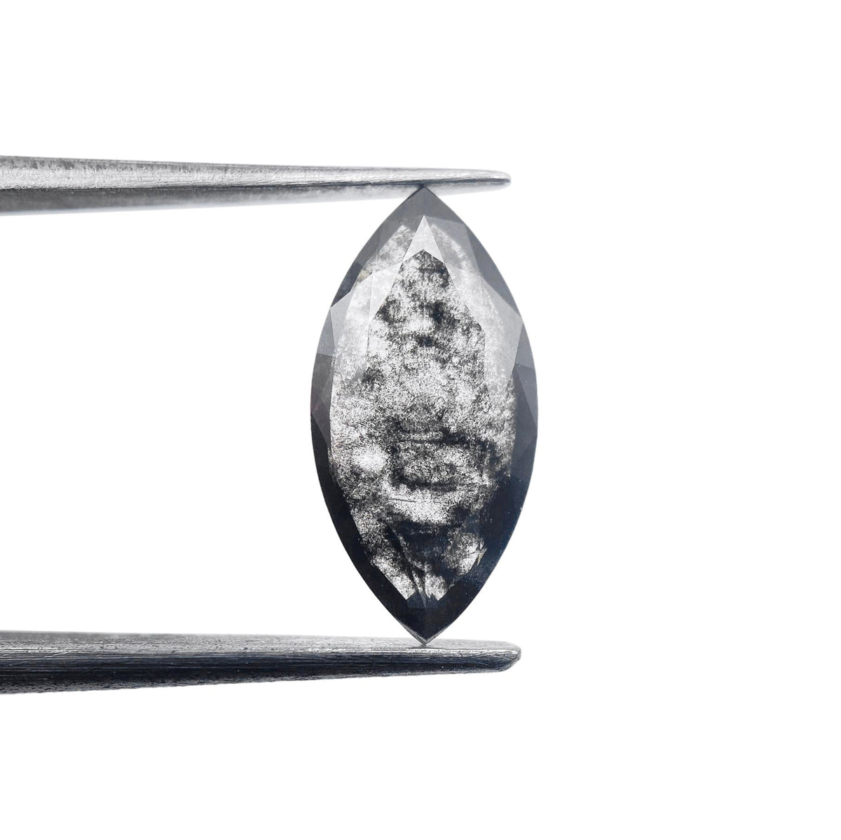 1.46ct | Salt & Pepper Marquise Shape Rose Cut Lab Diamond