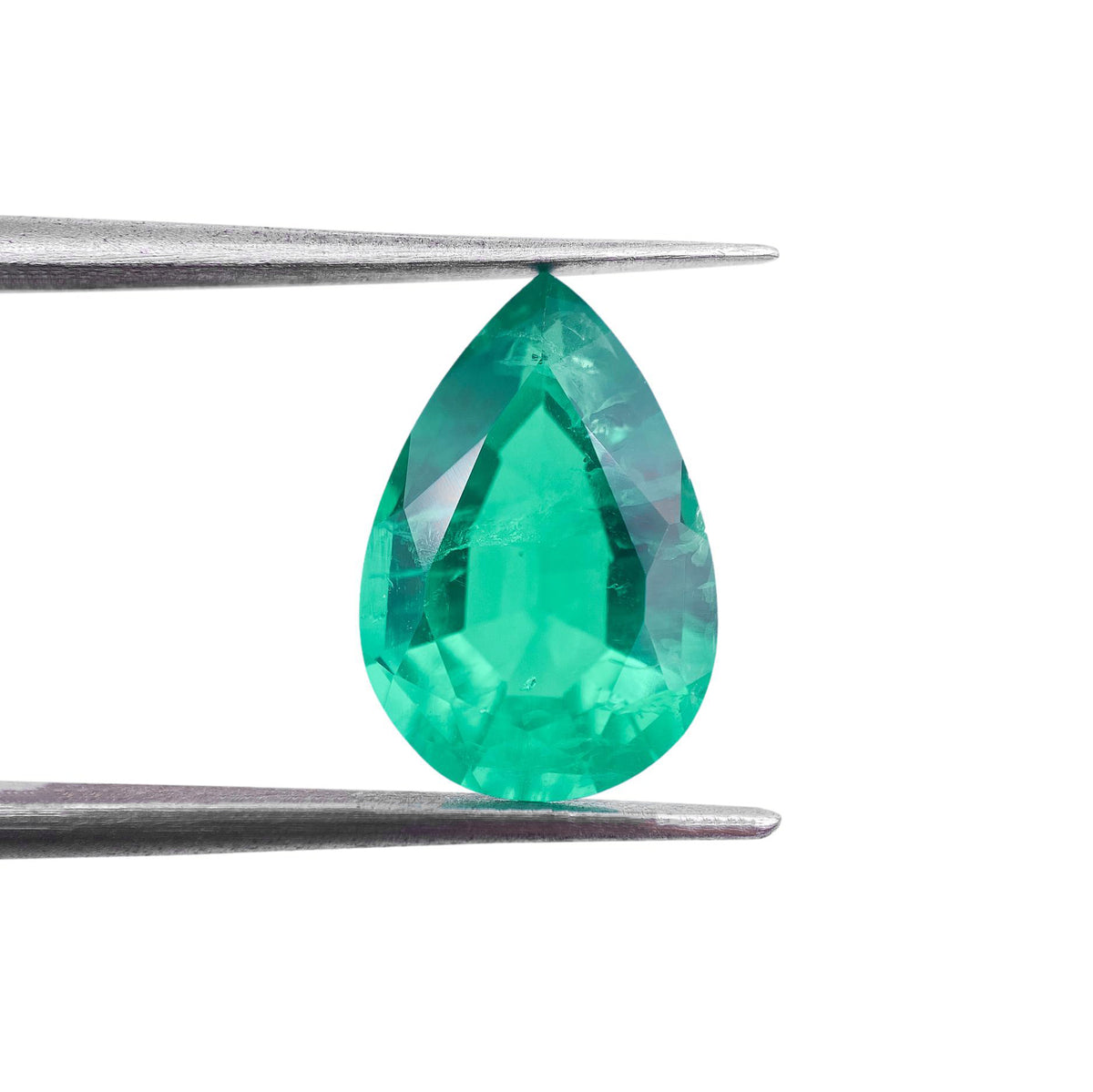 4.02ct | Brilliant Cut Pear Shape Lab Emerald