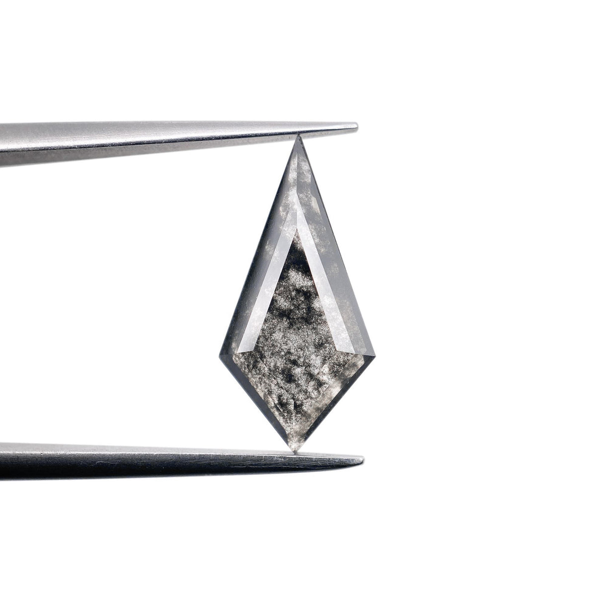 2.22ct | Salt &amp; Pepper Kite Shape Step Cut Lab Diamond