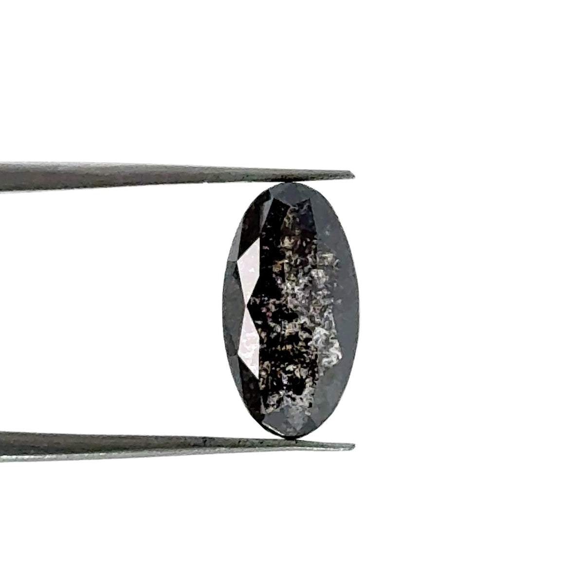 1.42ct | Salt & Pepper Oval Shape Rose Cut Lab Diamond