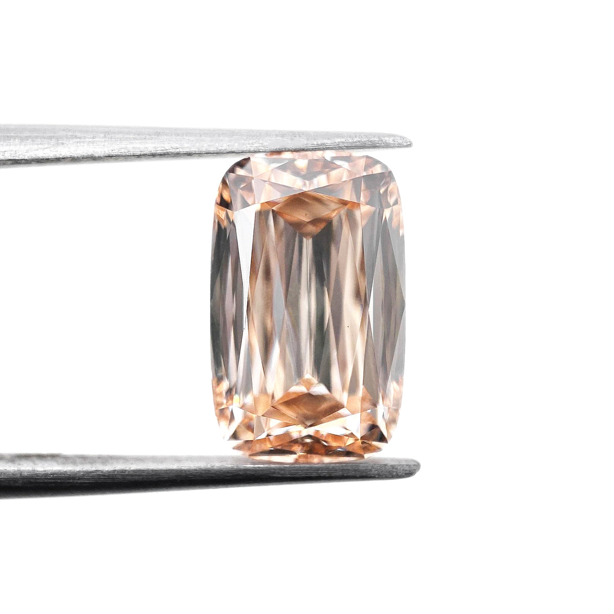 3.49ct | Light Brown/VS1 Champagne Cushion Shape Lattice Cut Lab Diamond (IGI)-LITHOS Diamond