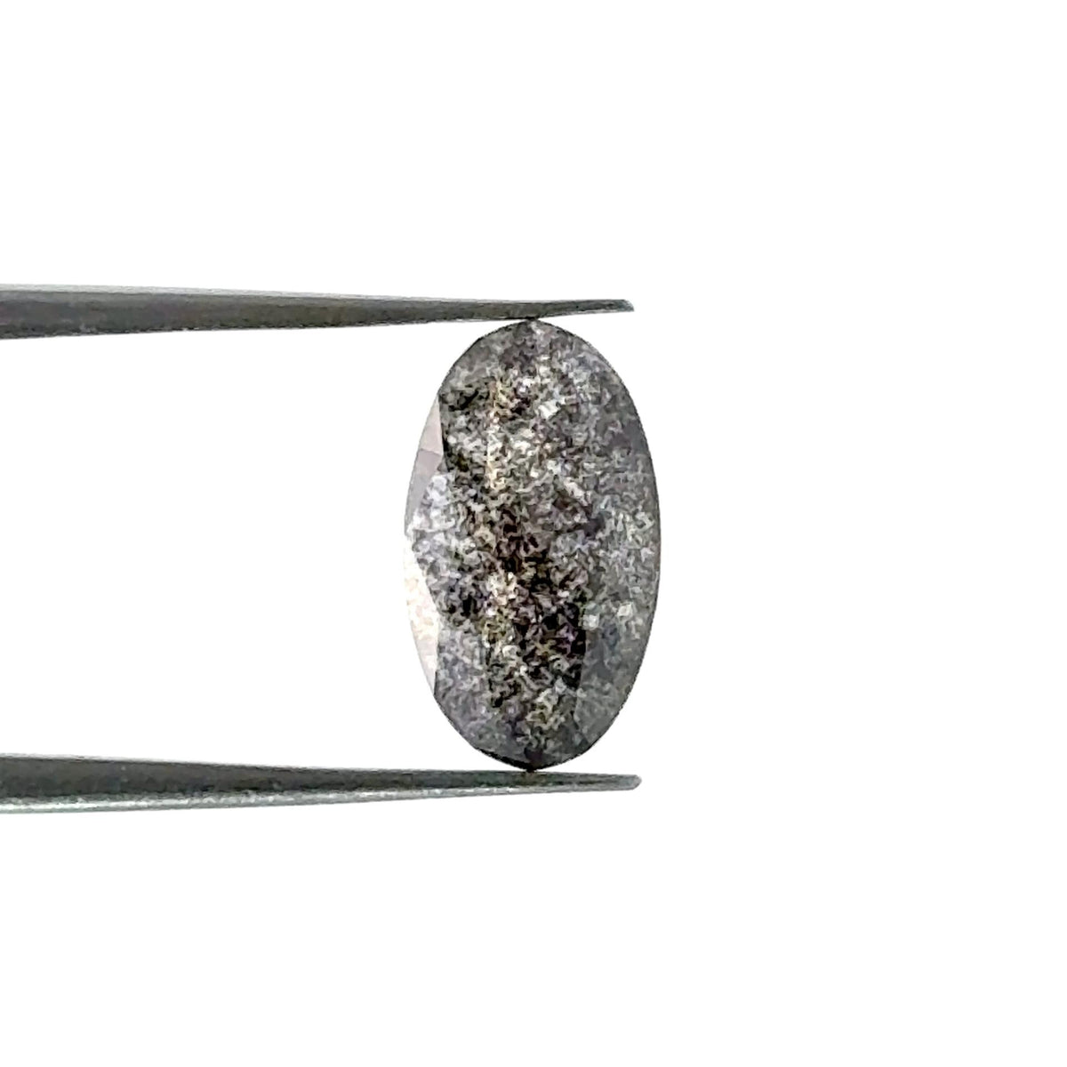 1.12ct | Salt & Pepper Oval Shape Rose Cut Lab Diamond