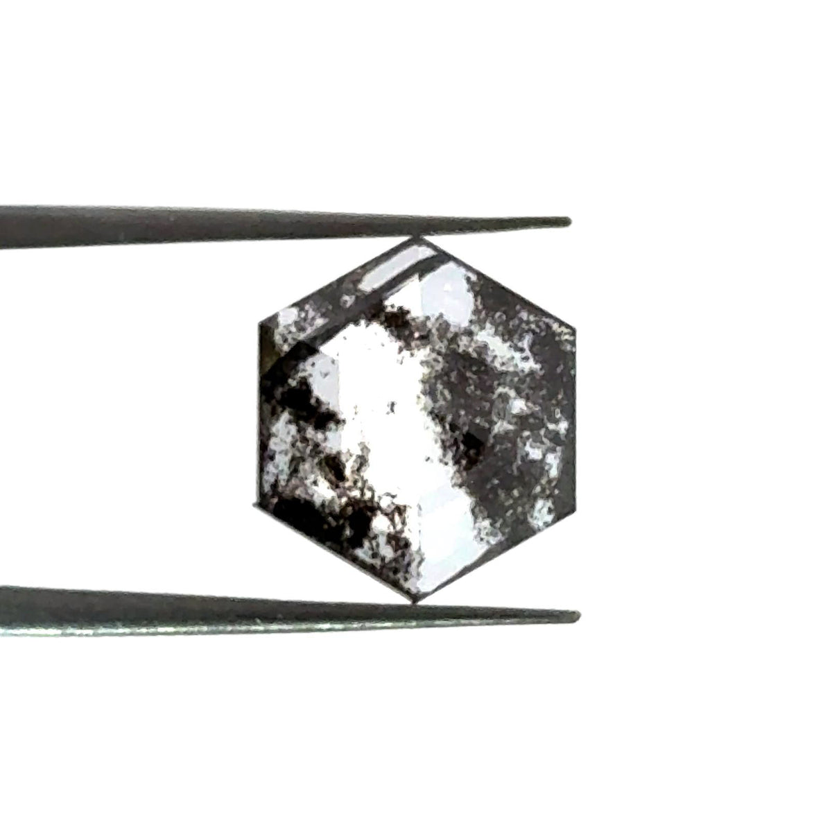 1.78ct | Salt & Pepper Hexagon Shape Rose Cut Lab Diamond