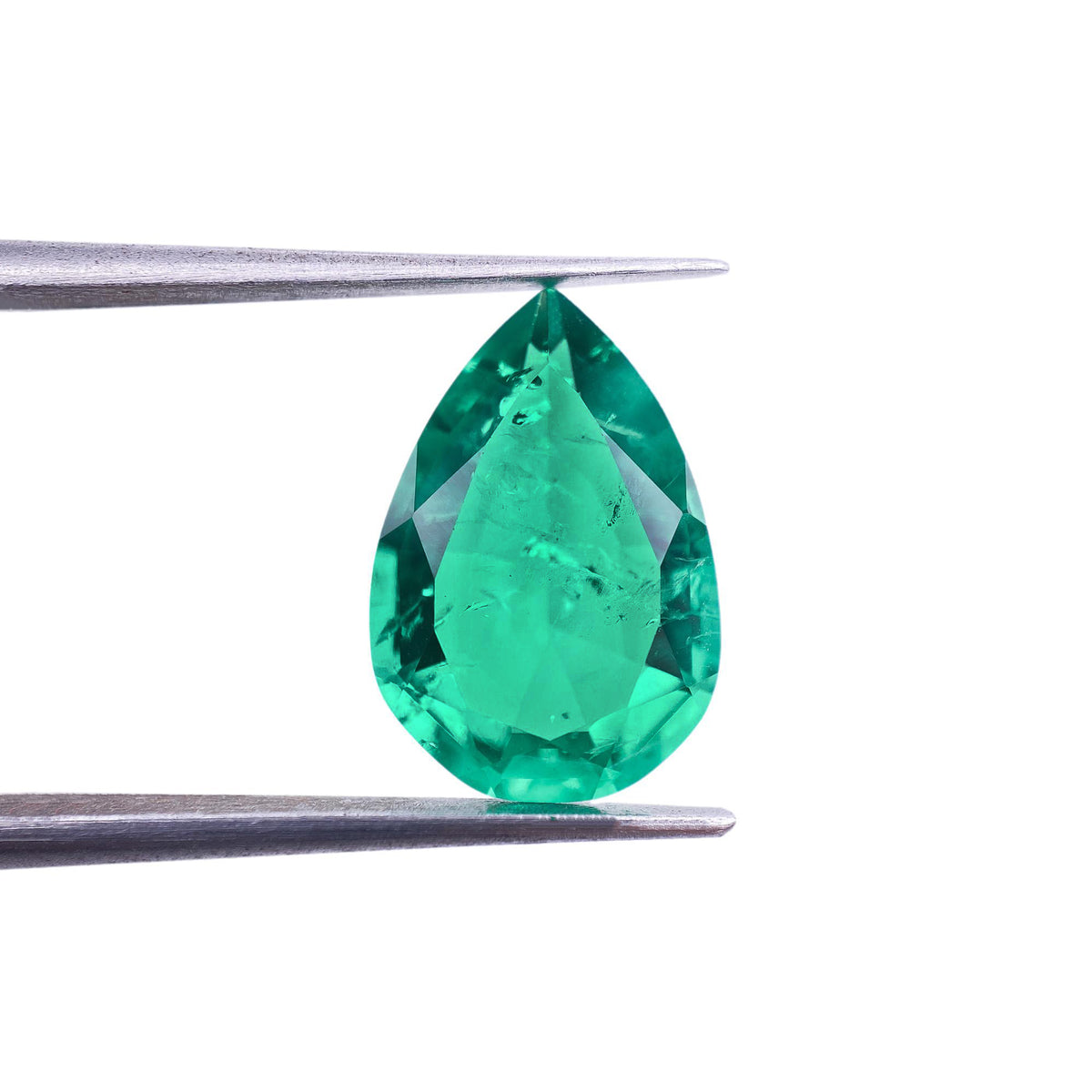 4.49ct | Brilliant Cut Pear Shape Lab Emerald