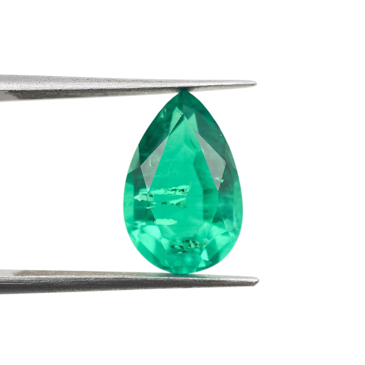 6.21ct | Brilliant Cut Pear Shape Lab Emerald