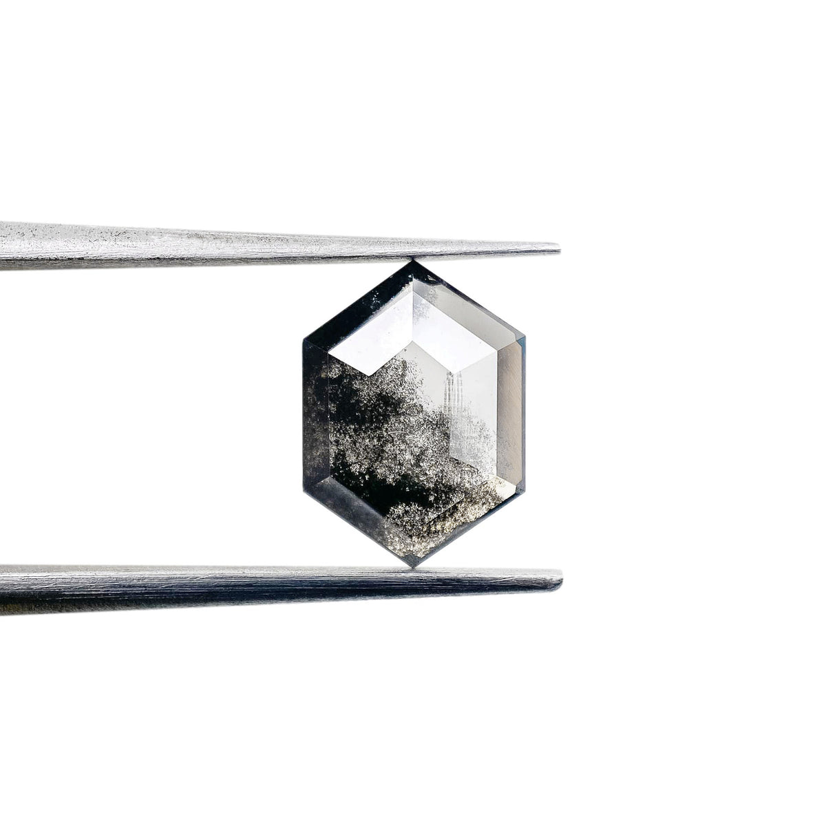 1.75ct | Salt & Pepper Hexagon Shape Rose Cut Lab Diamond