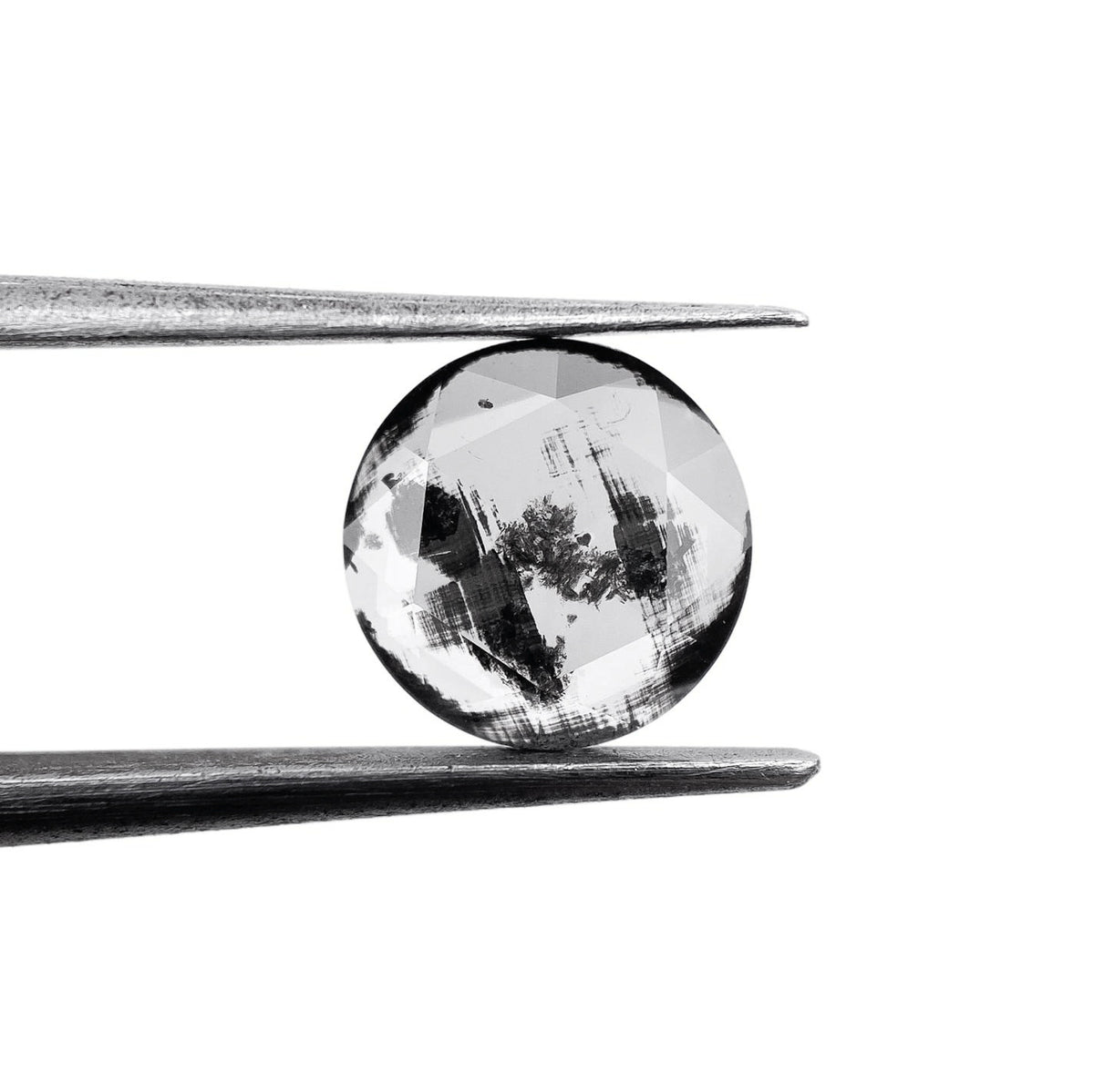 1.21ct | Salt & Pepper Round Shape Rose Cut Lab Diamond