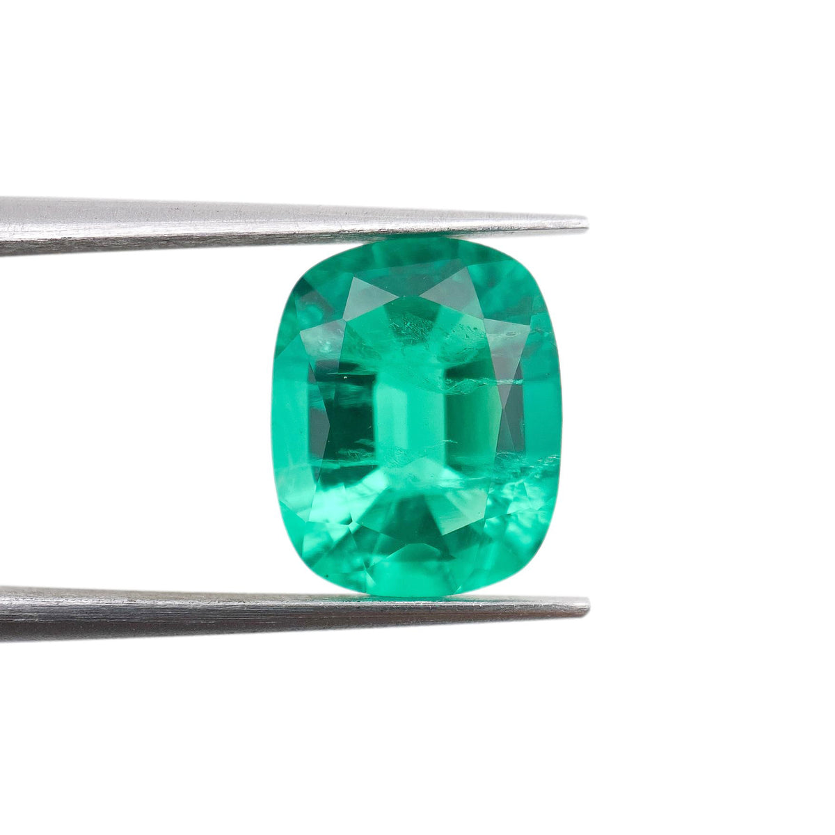 3.79ct | Brilliant Cut Cushion Shape Lab Emerald