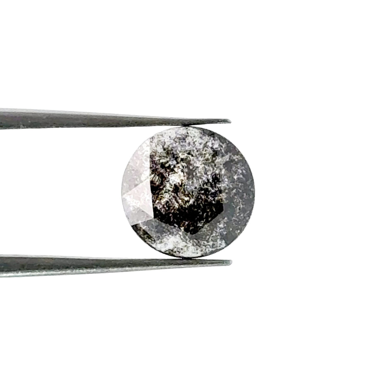 1.24ct | Salt & Pepper Round Shape Rose Cut Lab Diamond