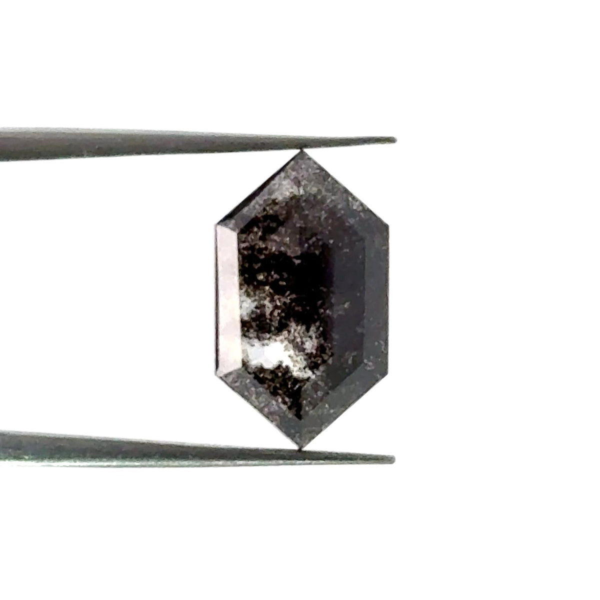1.94ct | Salt & Pepper Hexagon Shape Rose Cut Lab Diamond