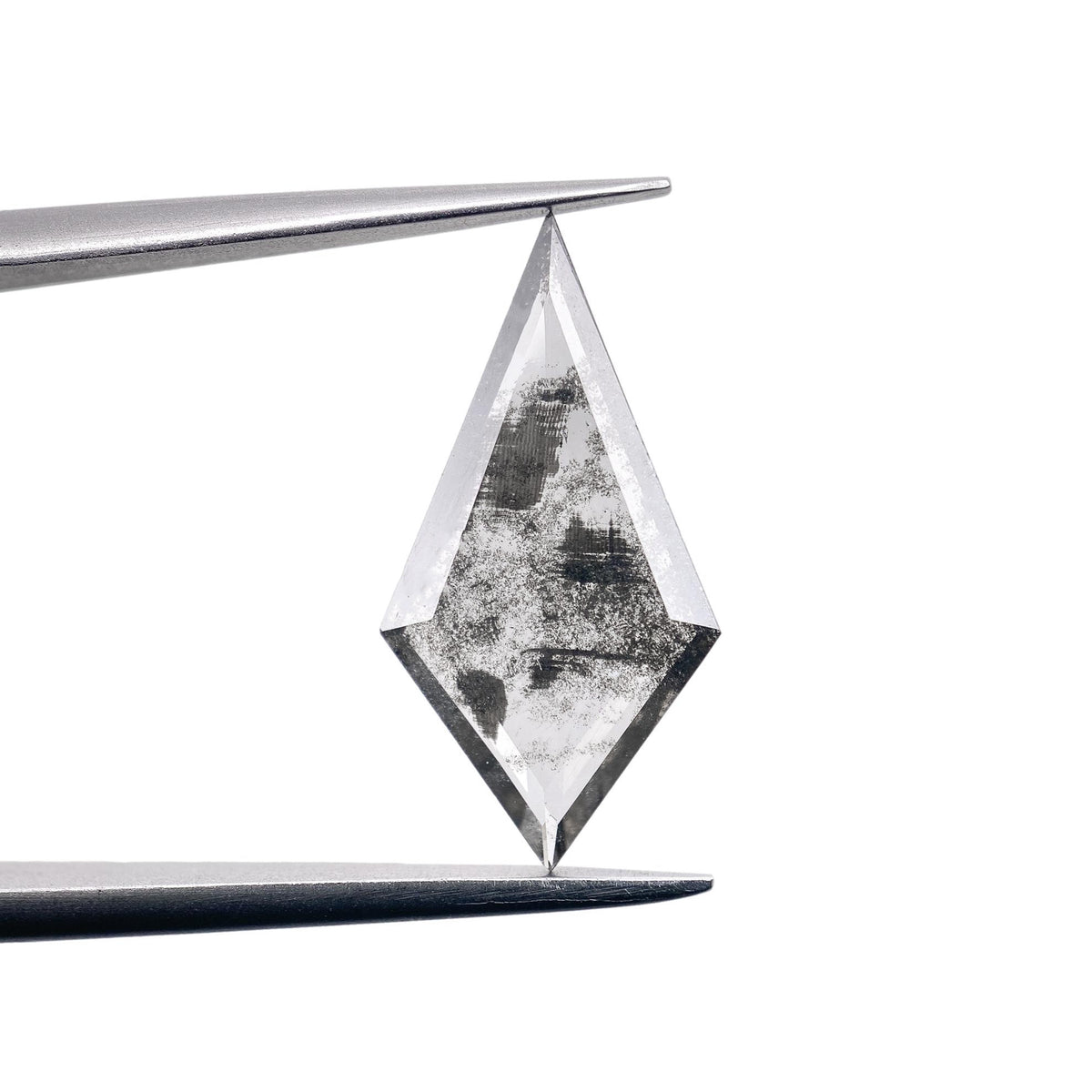 1.89ct | Salt &amp; Pepper Kite Shape Step Cut Lab Diamond