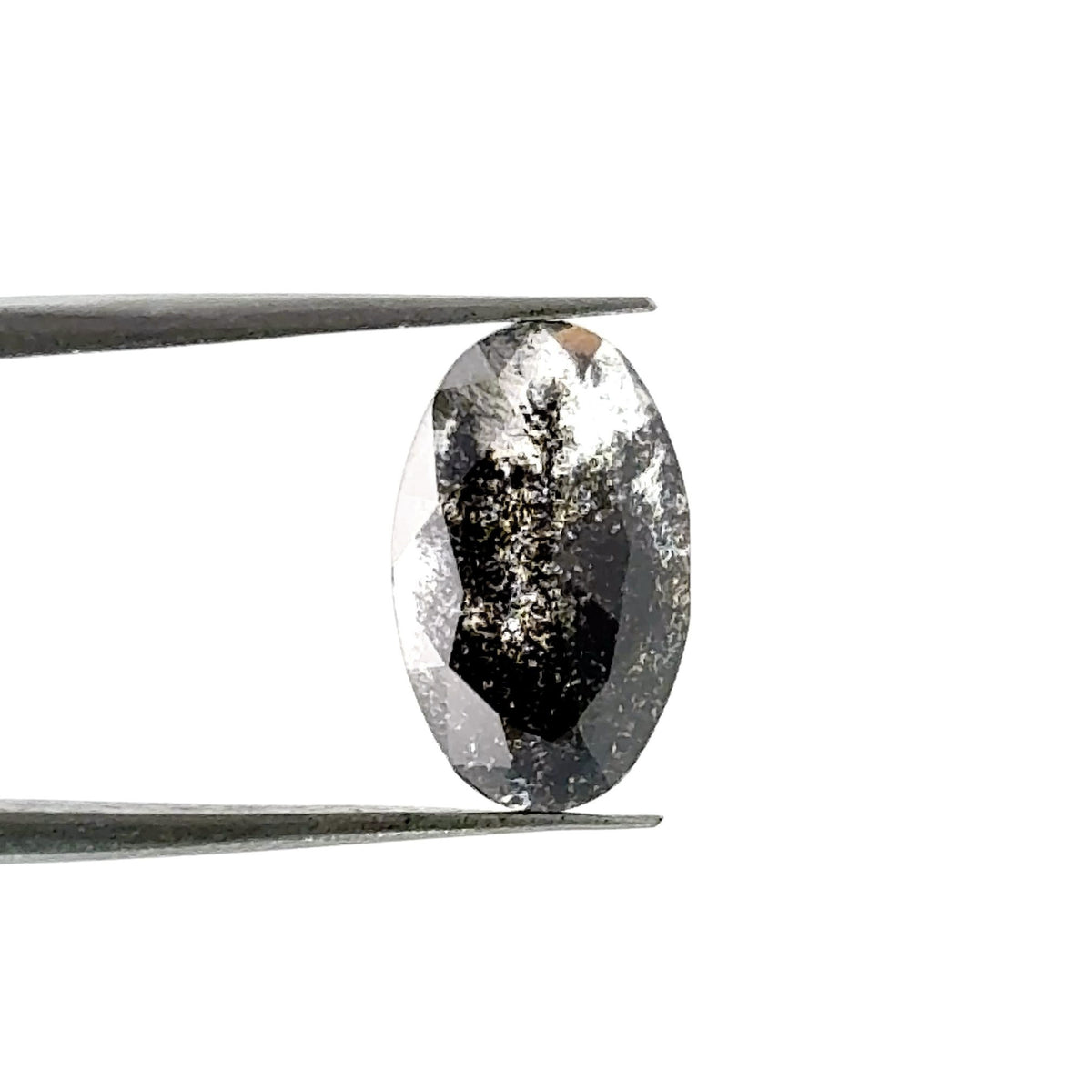 1.63ct | Salt & Pepper Oval Shape Rose Cut Lab Diamond