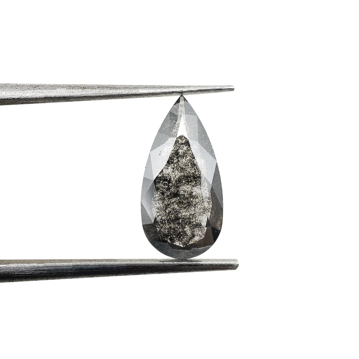 1.25ct | Salt & Pepper Pear Shape Rose Cut Lab Diamond