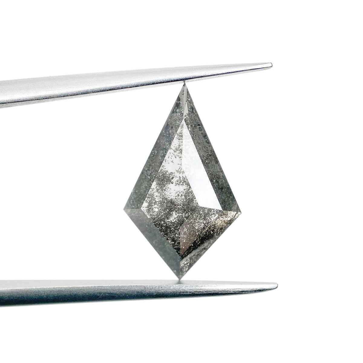 1.45ct | Salt &amp; Pepper Kite Shape Rose Cut Lab Diamond