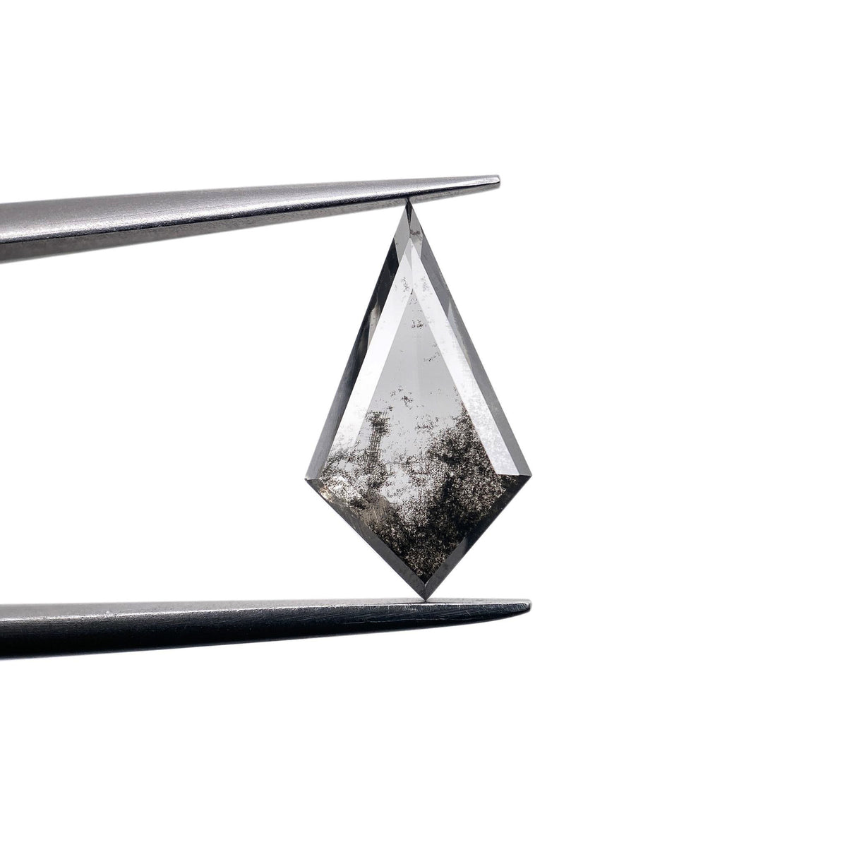 1.76ct | Salt &amp; Pepper Kite Shape Step Cut Lab Diamond
