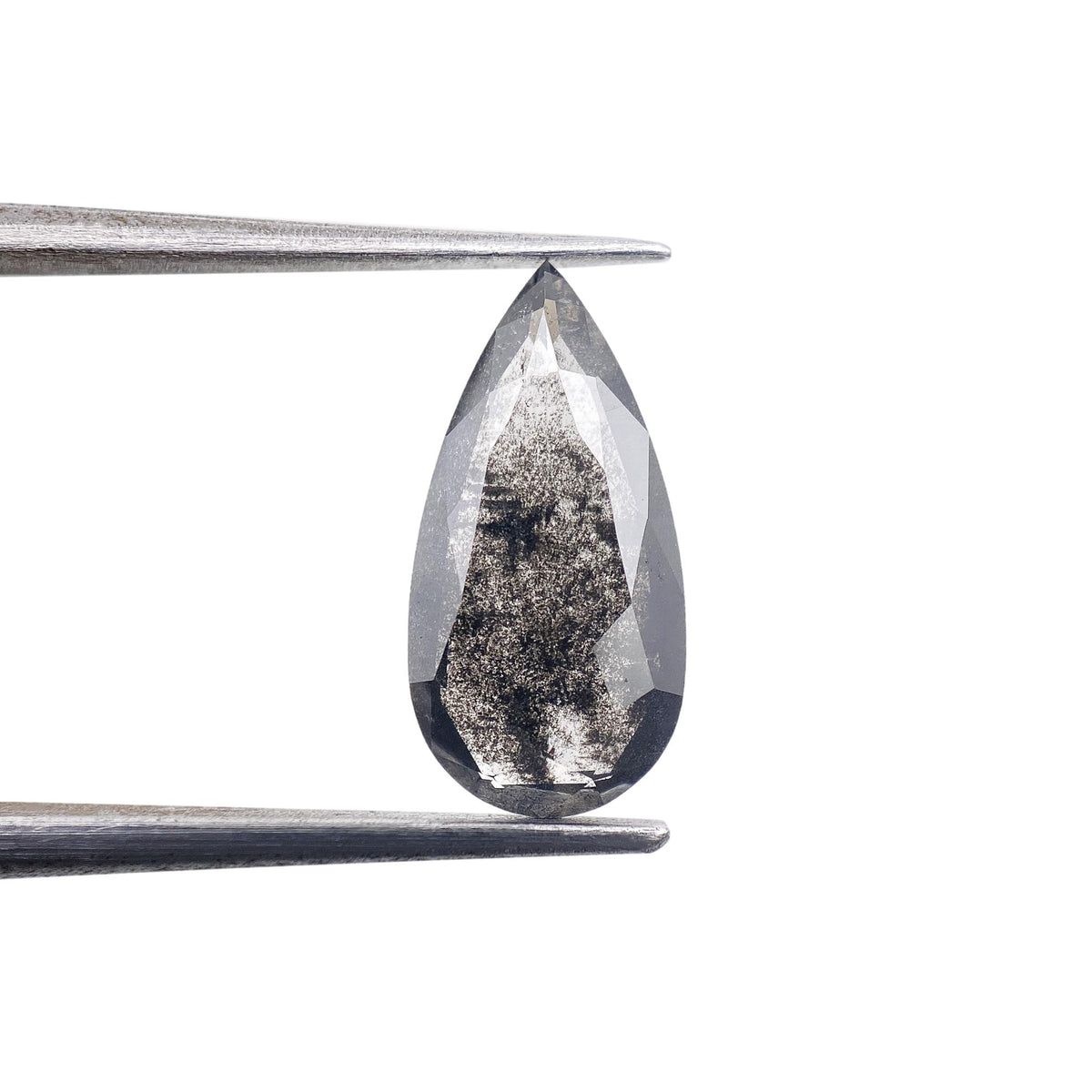1.31ct | Salt & Pepper Pear Shape Rose Cut Lab Diamond