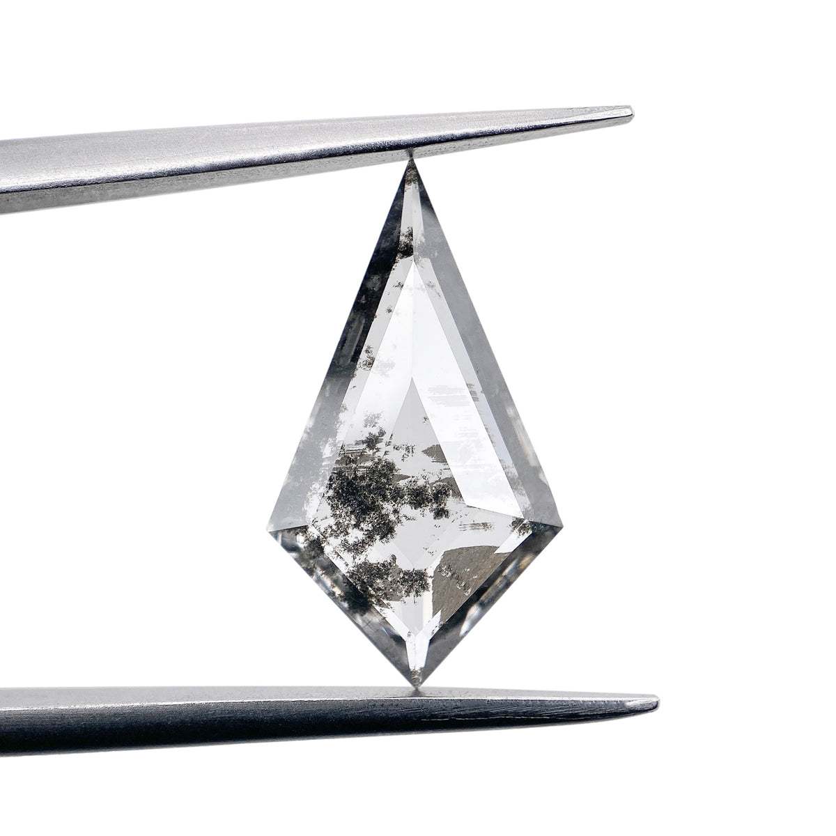 1.49ct | Salt &amp; Pepper Kite Shape Step Cut Lab Diamond