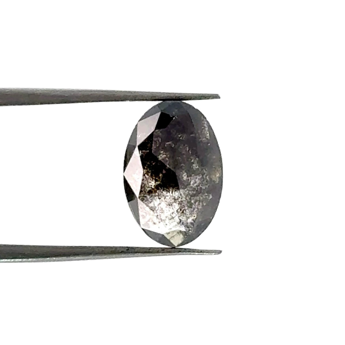 1.74ct | Salt & Pepper Oval Shape Rose Cut Lab Diamond