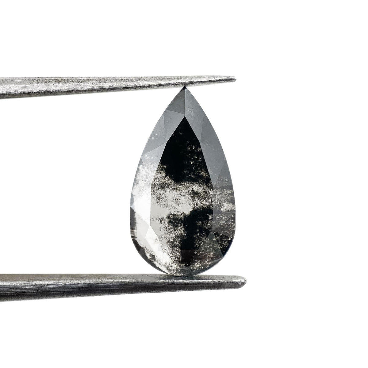1.93ct | Salt & Pepper Pear Shape Rose Cut Lab Diamond
