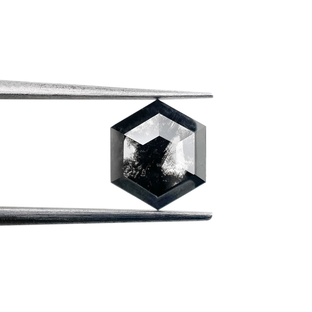 1.84ct | Salt & Pepper Hexagon Shape Rose Cut Lab Diamond