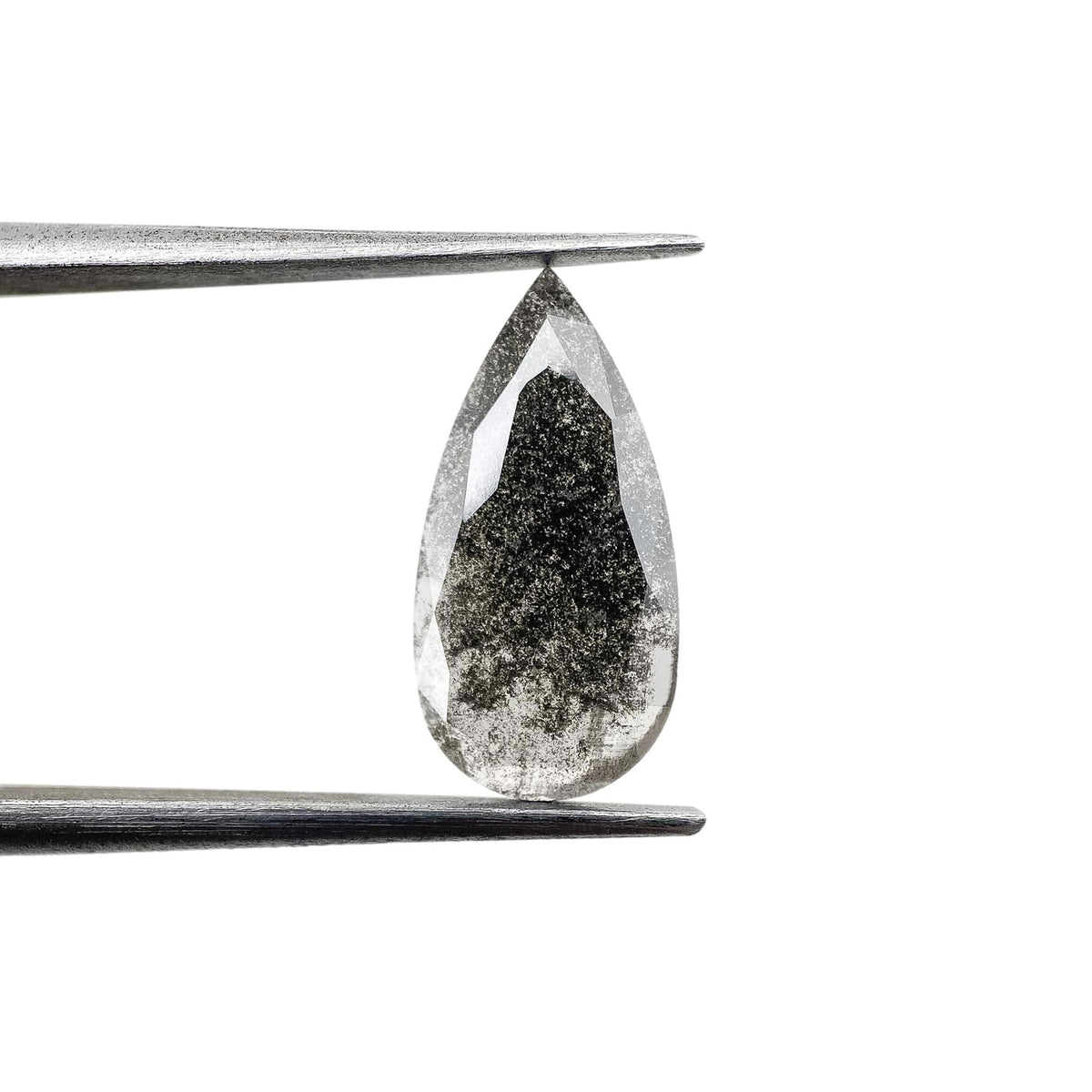 1.36ct | Salt & Pepper Pear Shape Rose Cut Lab Diamond