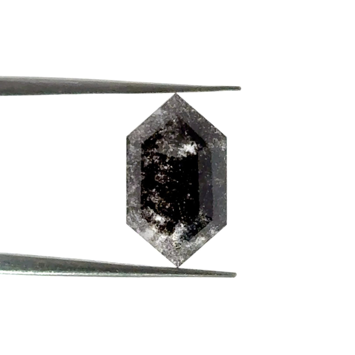 1.50ct | Salt & Pepper Hexagon Shape Rose Cut Lab Diamond