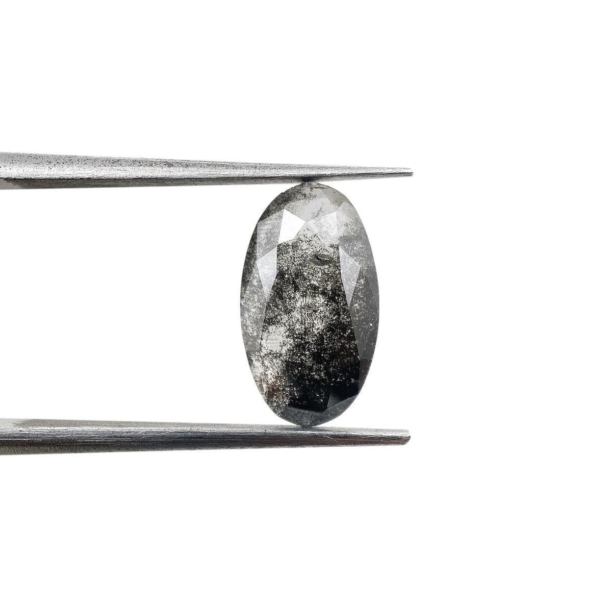 1.67ct | Salt & Pepper Oval Shape Rose Cut Lab Diamond