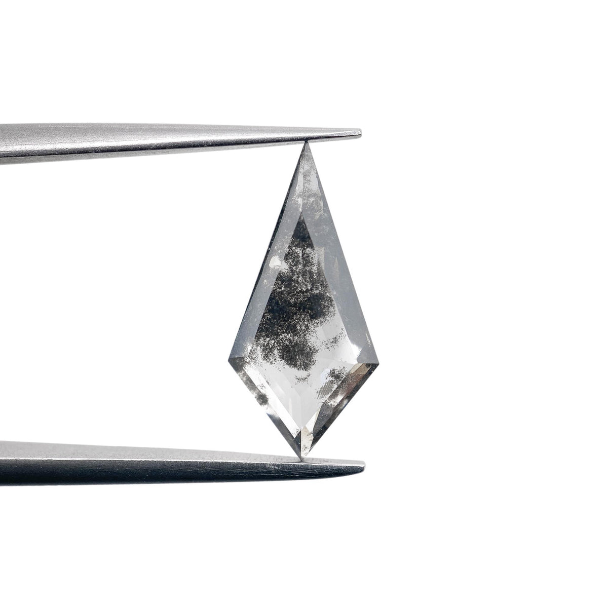 1.57ct | Salt &amp; Pepper Kite Shape Step Cut Lab Diamond