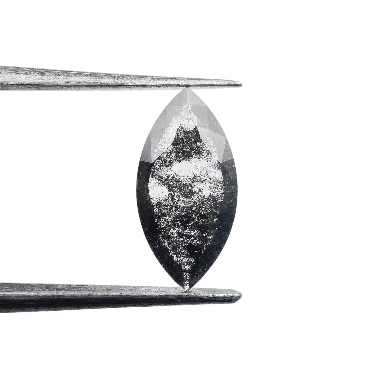 1.14ct | Salt & Pepper Marquise Shape Rose Cut Lab Diamond