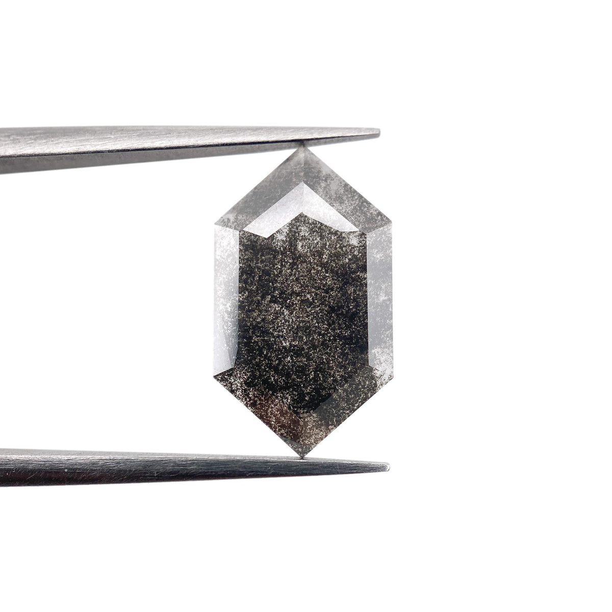 2.22ct | Salt & Pepper Hexagon Shape Rose Cut Lab Diamond