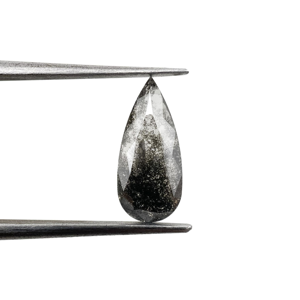 1.10ct | Salt & Pepper Pear Shape Rose Cut Lab Diamond