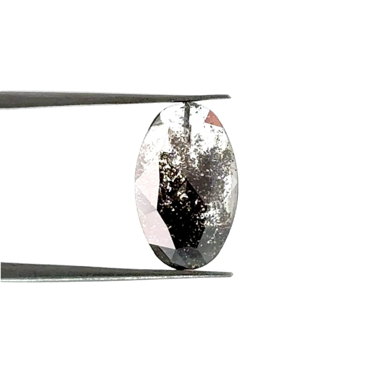 1.65ct | Salt & Pepper Oval Shape Rose Cut Lab Diamond