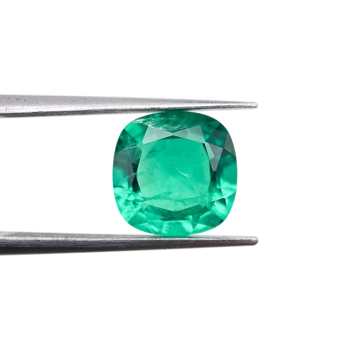 3.29ct | Brilliant Cut Cushion Shape Lab Emerald