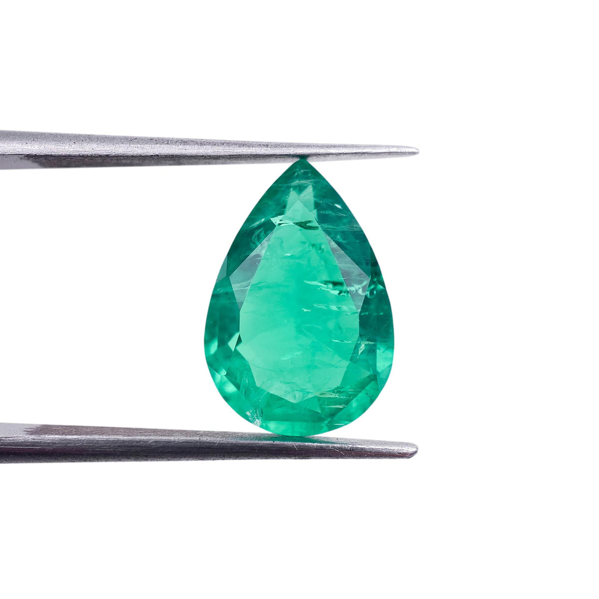 4.32ct | Brilliant Cut Pear Shape Lab Emerald