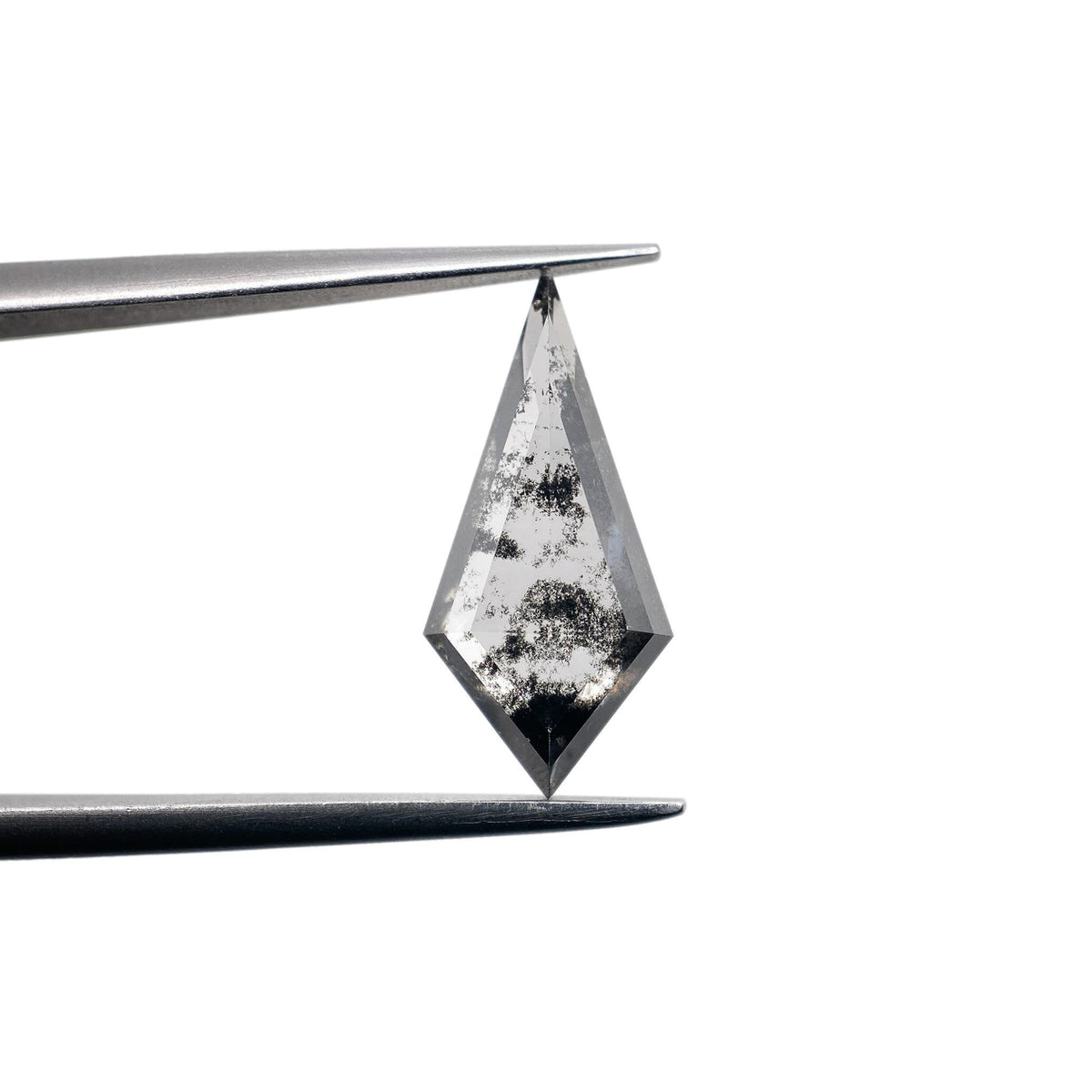 2.11ct | Salt &amp; Pepper Kite Shape Step Cut Lab Diamond