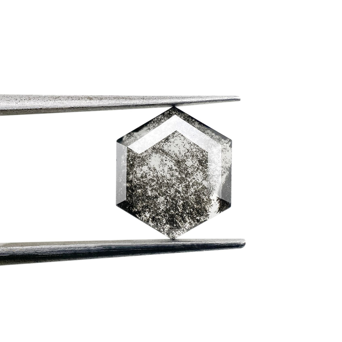 1.86ct | Salt & Pepper Hexagon Shape Rose Cut Lab Diamond