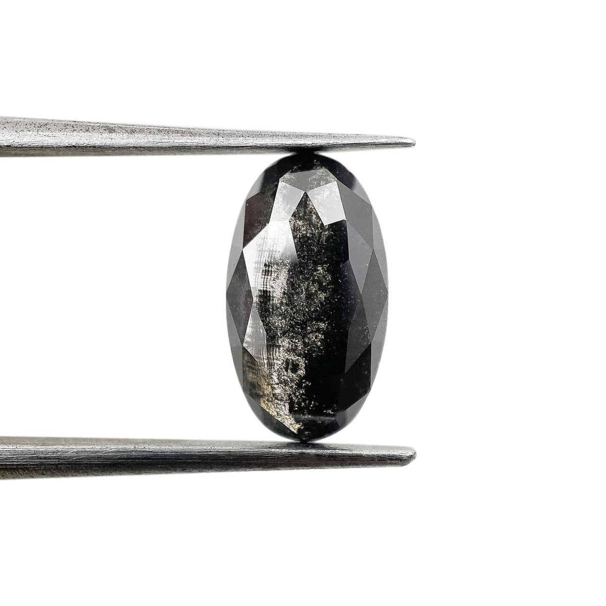 1.97ct | Salt & Pepper Oval Shape Rose Cut Lab Diamond