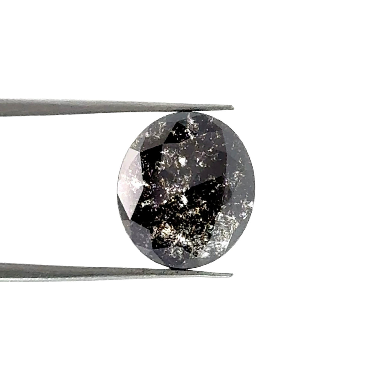 2.72ct | Salt & Pepper Oval Shape Rose Cut Lab Diamond