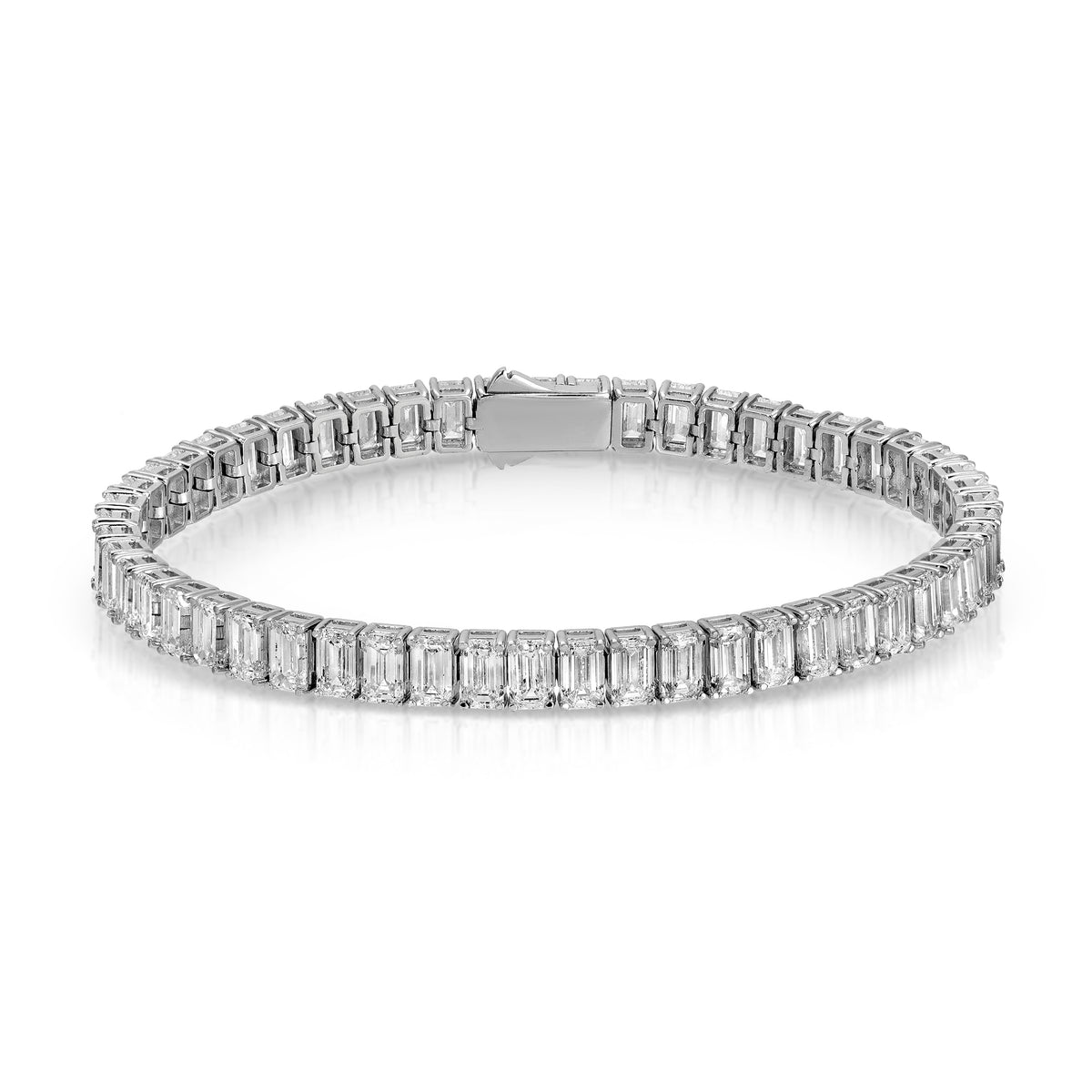 North/ South Emerald Cut Tennis Bracelet
