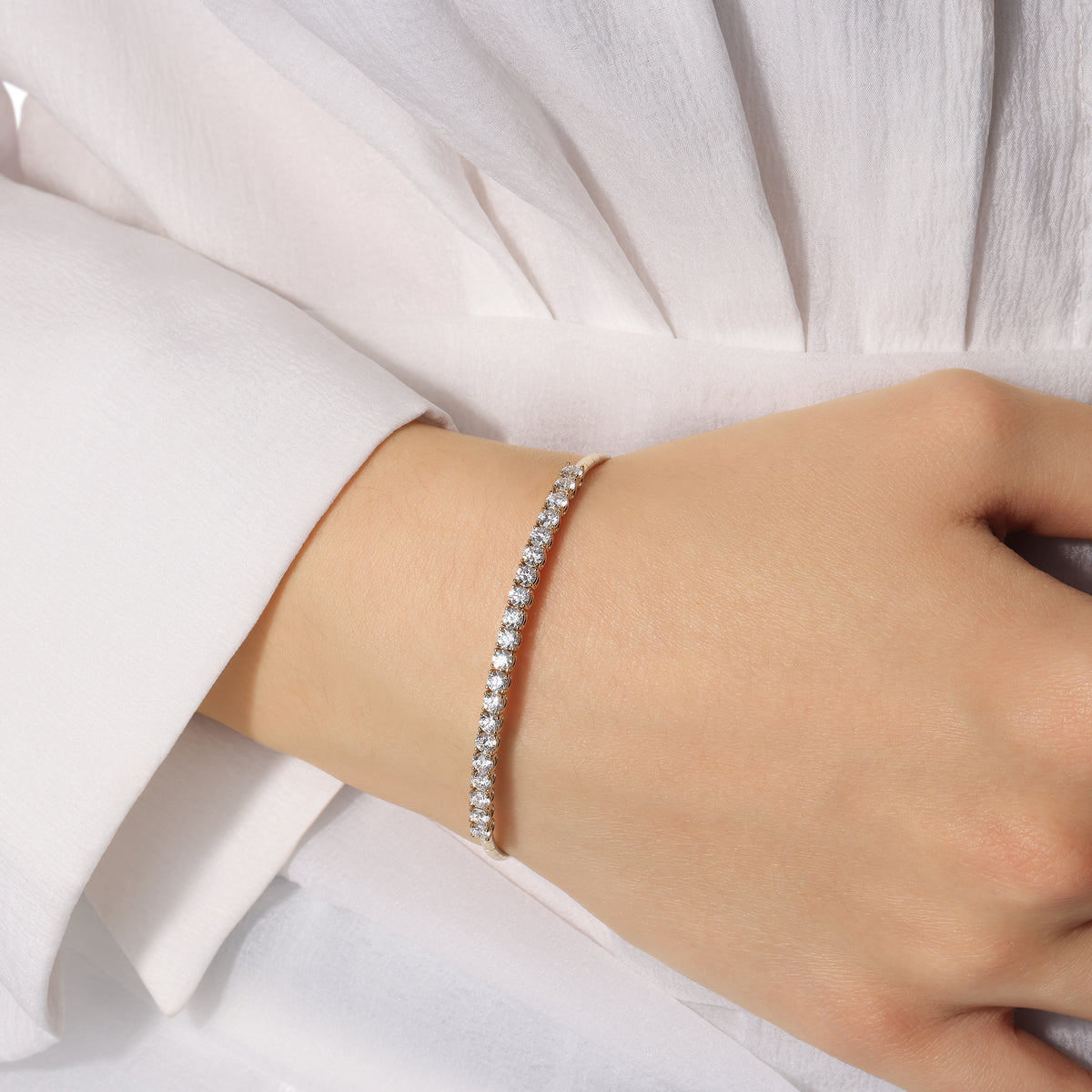 Half Diamond Flex Bangle