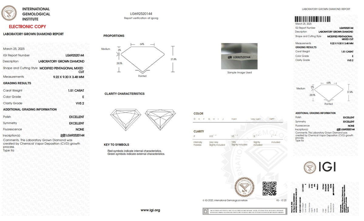 1.51ct | E/VVS2 Shield Shape Rose Cut Lab Diamond (IGI)