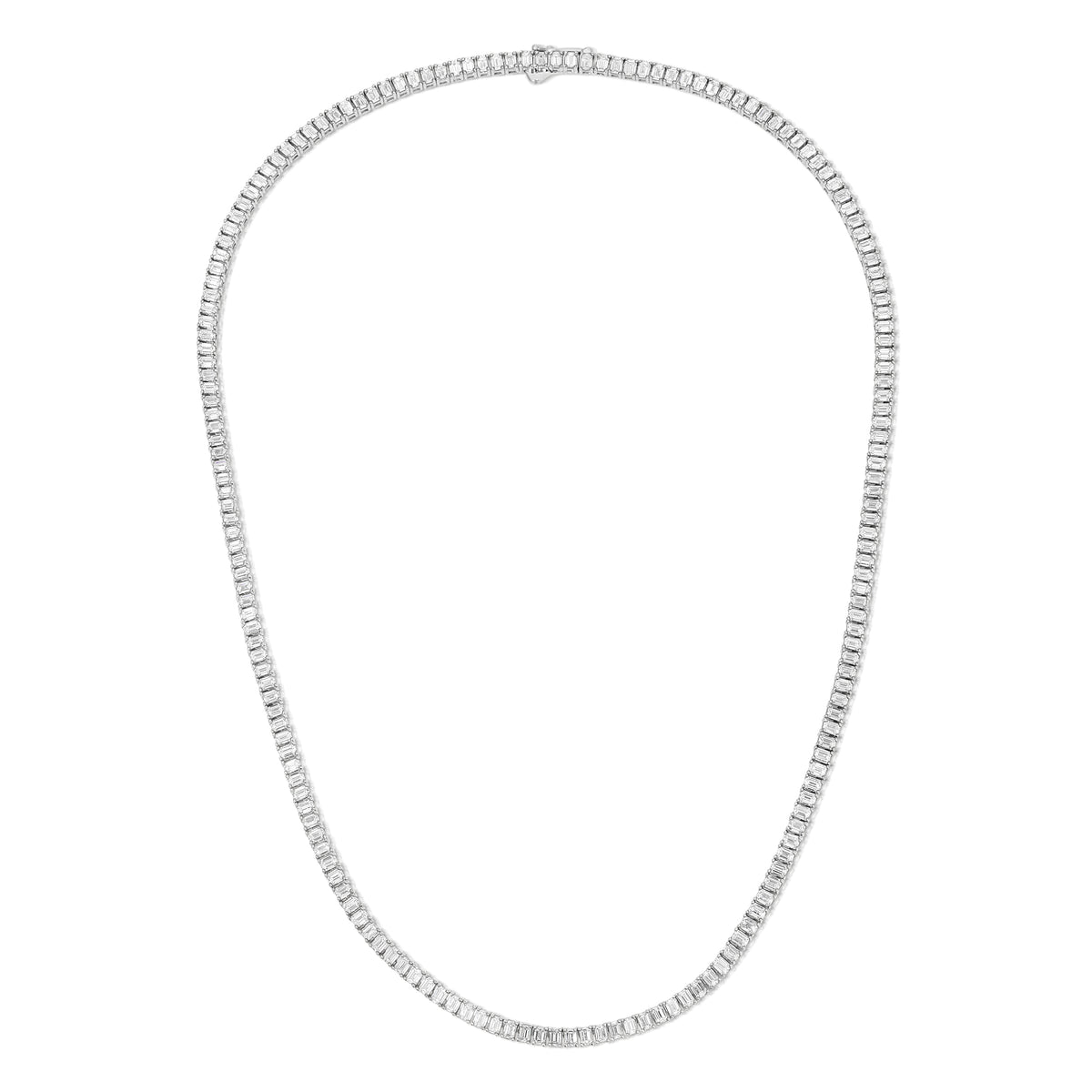 Emerald Shape Tennis Necklace