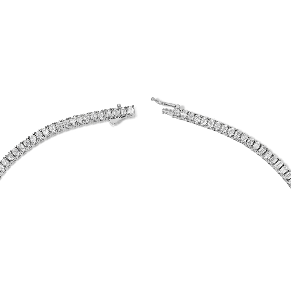 Emerald Shape Tennis Necklace
