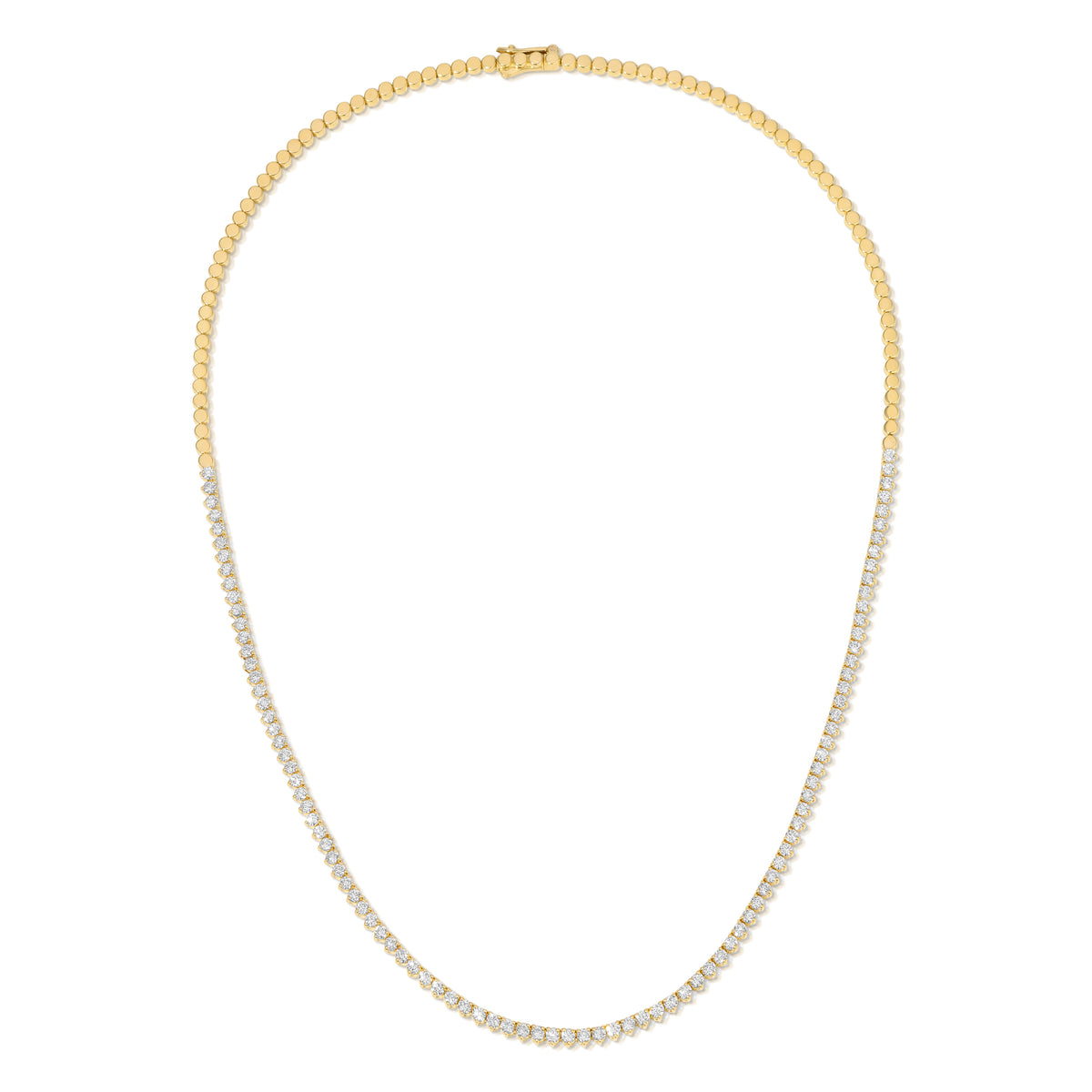 Half Set 3- Prong Tennis Necklace